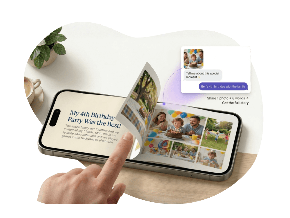 A beautifully designed family album on a phone